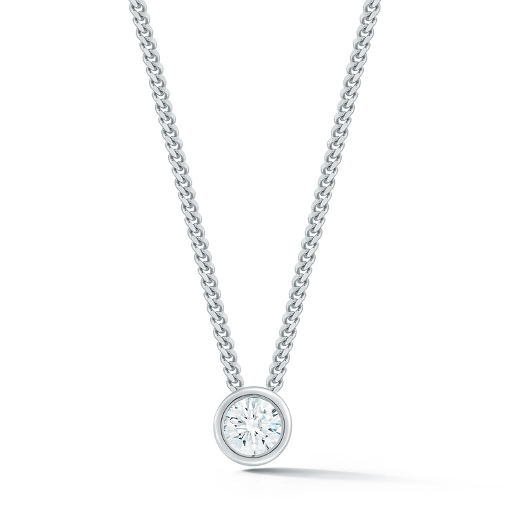 Collar de Diamante Solitario, .30ctw Oro Blanco de 14kt — Imagen 1 de 3
