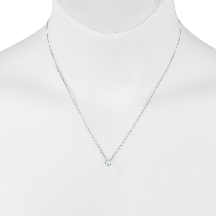 Collar de Diamante Solitario, .30ctw Oro Blanco de 14kt — Imagen 2 de 3