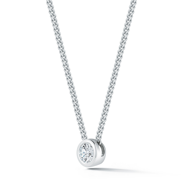 Collar de Diamante Solitario, .30ctw Oro Blanco de 14kt — Imagen 3 de 3