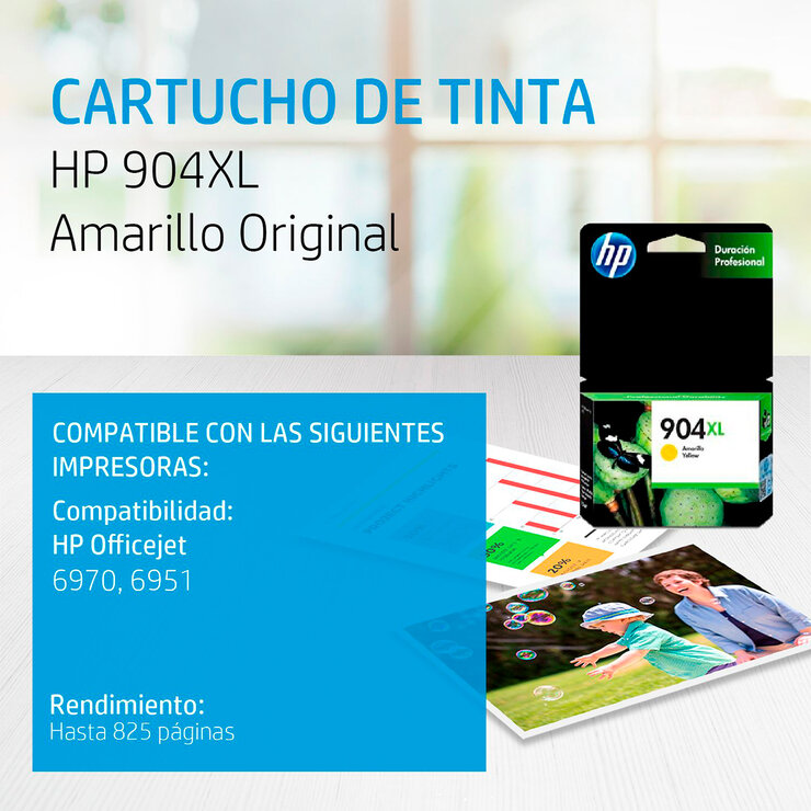 HP904 XL Cartucho de Tinta Amarillo — Imagen 3 de 4