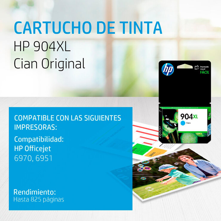 HP904 XL Cartucho de Tinta Cian — Imagen 4 de 4