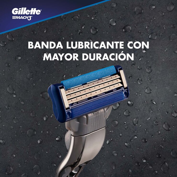 Gillette Mach3 Turbo Máquina + 9 cartuchos + Gel 71g — Imagen 3 de 4