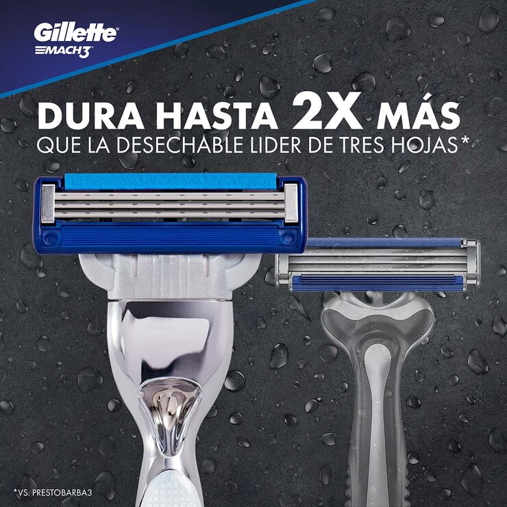 Gillette Mach3 Turbo Máquina + 9 cartuchos + Gel 71g — Imagen 4 de 4