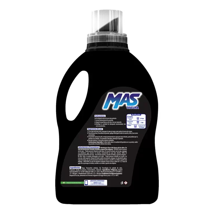 Mas Oscuros Detergente Líquido para Ropa Oscura 4.65 l — Imagen 2 de 2
