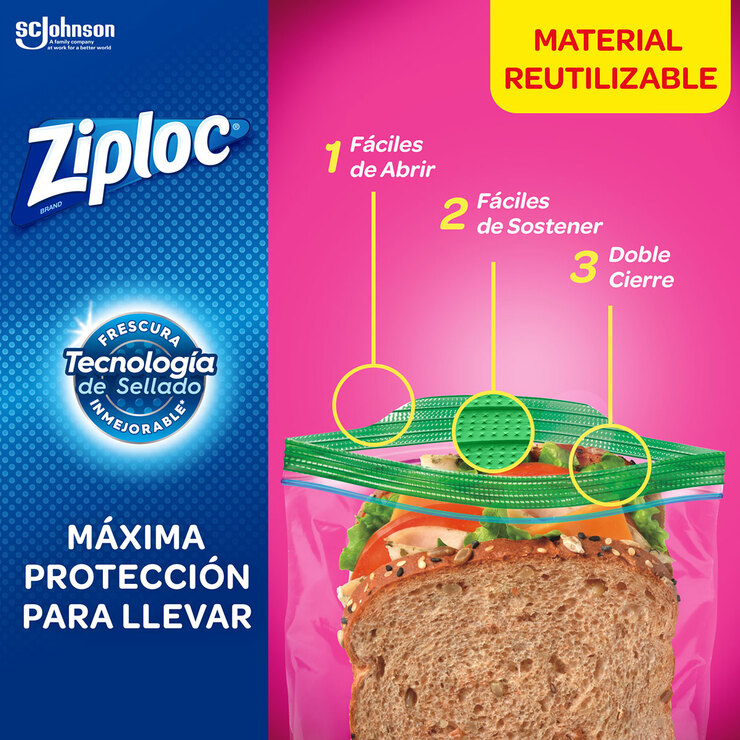 Ziploc Bolsas para Sandwich Reutilizables  580 pzas — Imagen 3 de 3