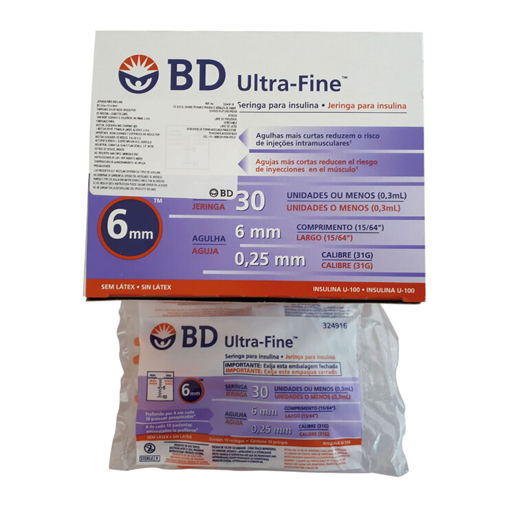 BD Jeringa Uf 0.3ml 31G6mm c/100 Autocontenida — Imagen 2 de 3