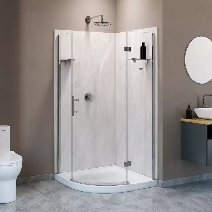 A&E, Cabina para Ducha Ruby Neo-Round 38" - Marmol