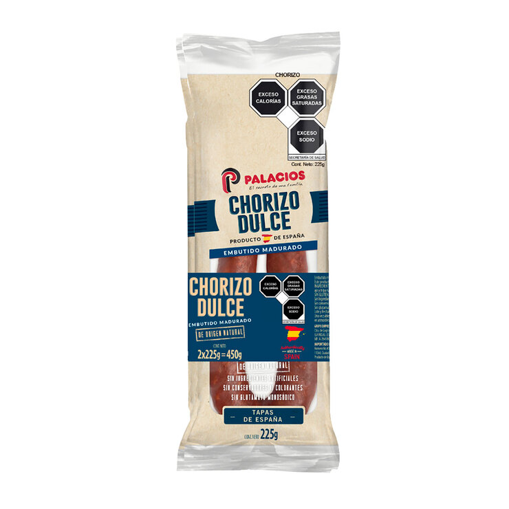 Palacios Chorizo Dulce 2 pzas de 225 g — Imagen 1 de 3