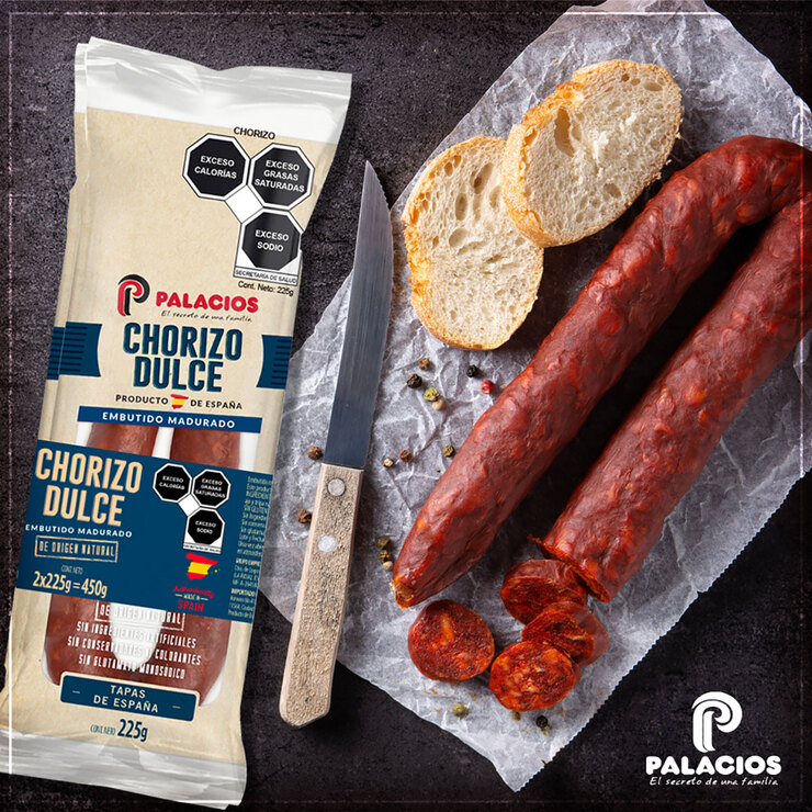 Palacios Chorizo Dulce 2 pzas de 225 g — Imagen 3 de 3