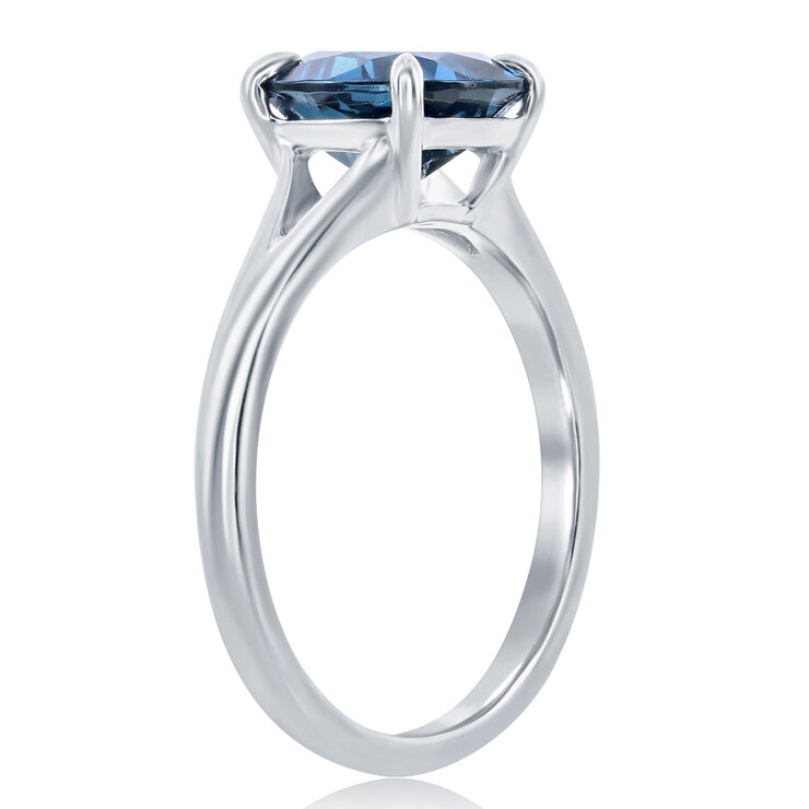 Anillo de Topacio Azul Londres, Oro Blanco 14kt — Imagen 2 de 3