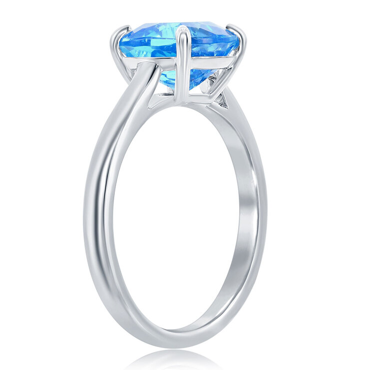 Anillo de Topacio Azul, Oro Blanco 14kt — Imagen 3 de 3