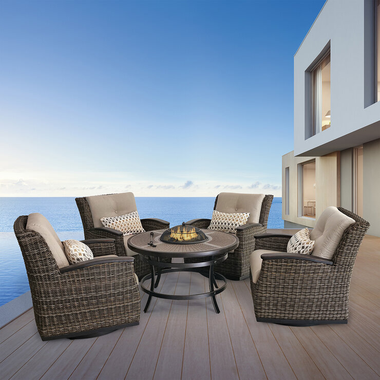 Agio, Vermont Sala para Jardín de 5 Piezas con Chimenea/Fogatero — Imagen 1 de 4