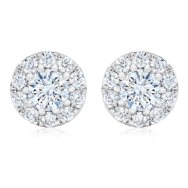 Juego de Collar y Aretes de Diamantes 1.00ctw, Oro Blanco de 14K — Imagen 3 de 4