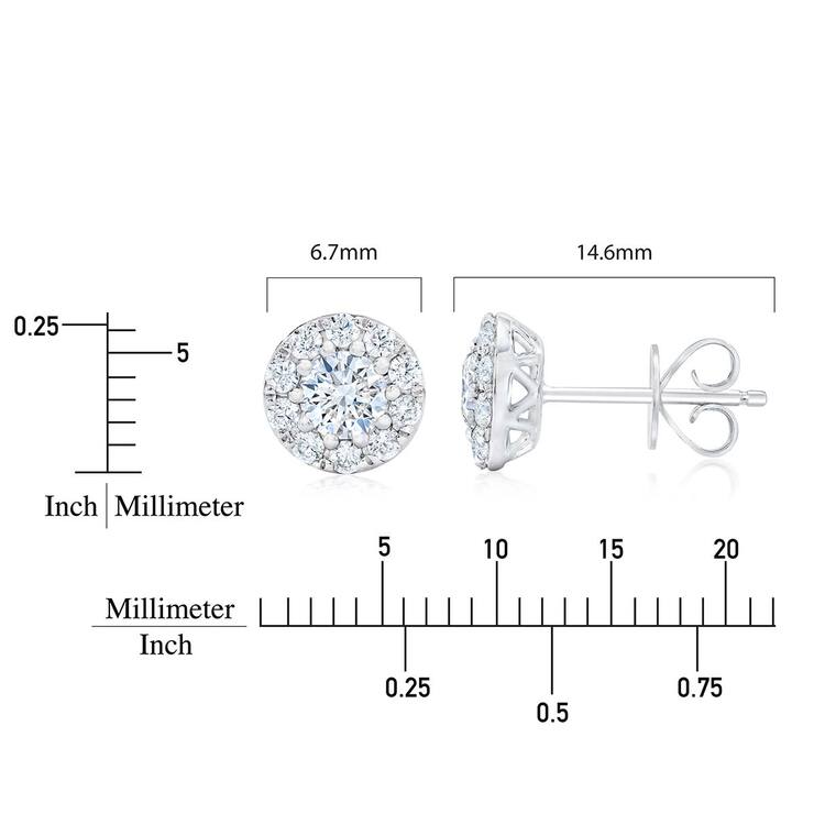 Juego de Collar y Aretes de Diamantes 1.00ctw, Oro Blanco de 14K — Imagen 4 de 4