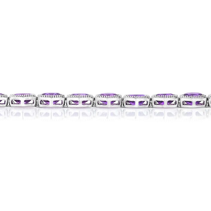 Pulsera de Amatista, Oro Blanco de 14K — Imagen 2 de 4