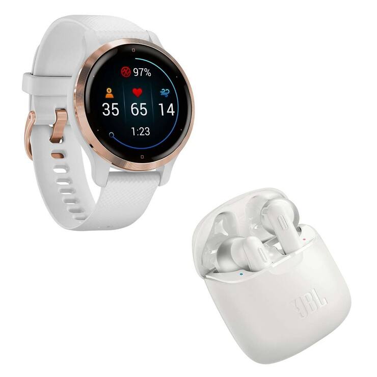 Garmin Bundle Reloj Inteligente Venu 2S Blanco/Oro Rosado +  Audífonos JBL Tune 220 TWS — Imagen 3 de 4
