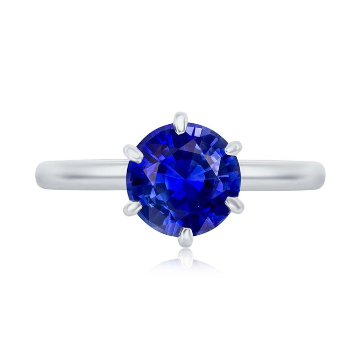 Anillo de Zafiro Azul, Oro Blanco de 14K — Imagen 3 de 3