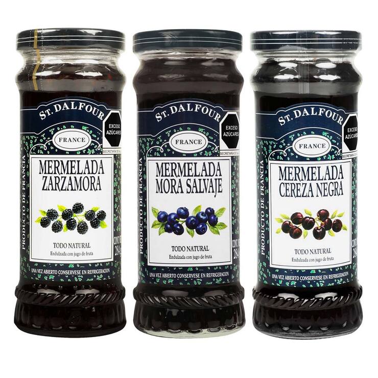 Mermelada St Dalfour Paquete Surtido Sabor Zarzamora, Mora Salvaje y Cereza 3 pzas de 284 g — Imagen 1 de 3