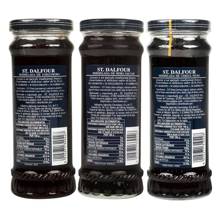 Mermelada St Dalfour Paquete Surtido Sabor Zarzamora, Mora Salvaje y Cereza 3 pzas de 284 g — Imagen 2 de 3