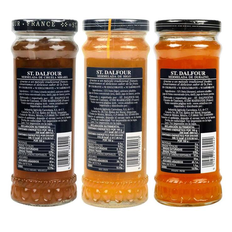 Mermelada St Dalfour Paquete Surtido Sabor Ciruela Mirabel, Higo y Durazno 3 pzas de 284 g — Imagen 2 de 3