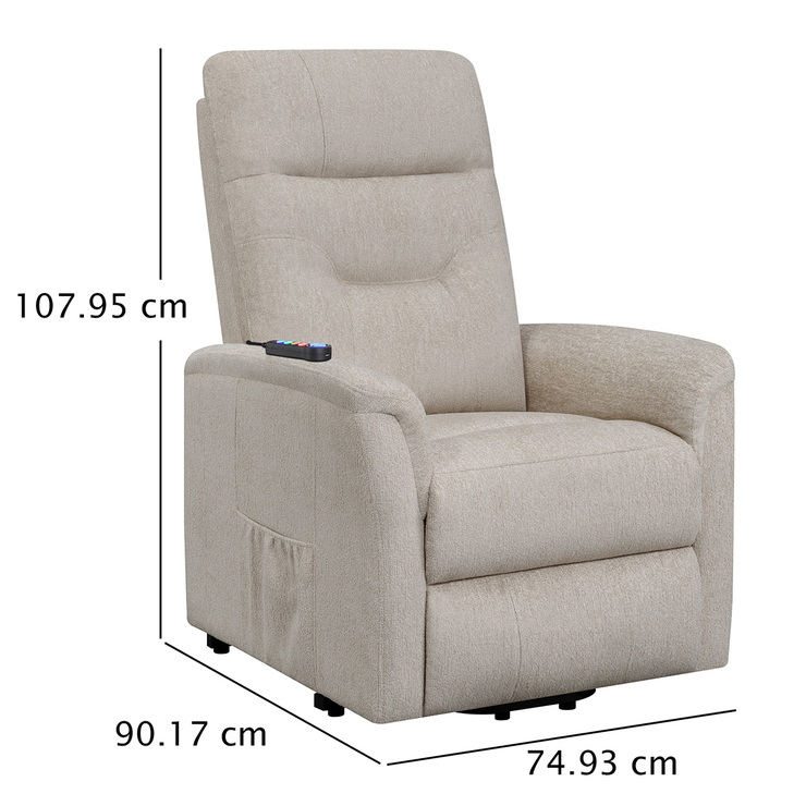 Coaster, Reclinable Eléctrico Luxemburgos, Color Beige — Imagen 2 de 4