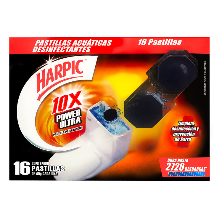 Harpic Power Ultra, Pastillas Desinfectantes para Tanque de Inodoro 