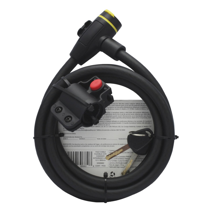 Yale, Cable de Acero con Candado y Llaves 12x1800 mm  — Imagen 2 de 3