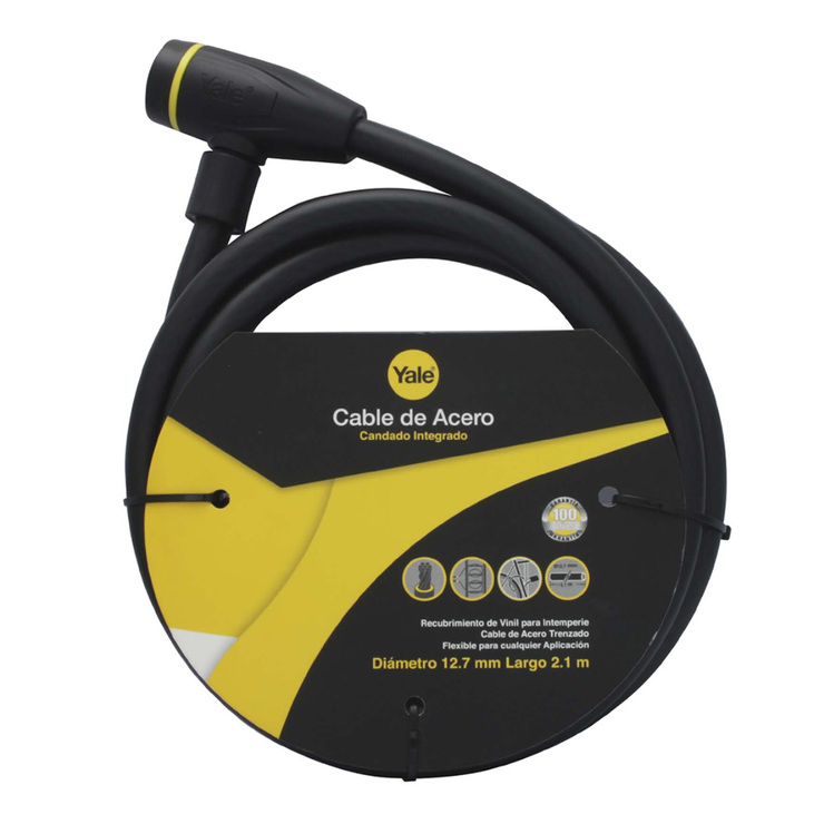 Yale, Cable de Acero con Candado y Llaves 12.7x2100 mm  — Imagen 3 de 3