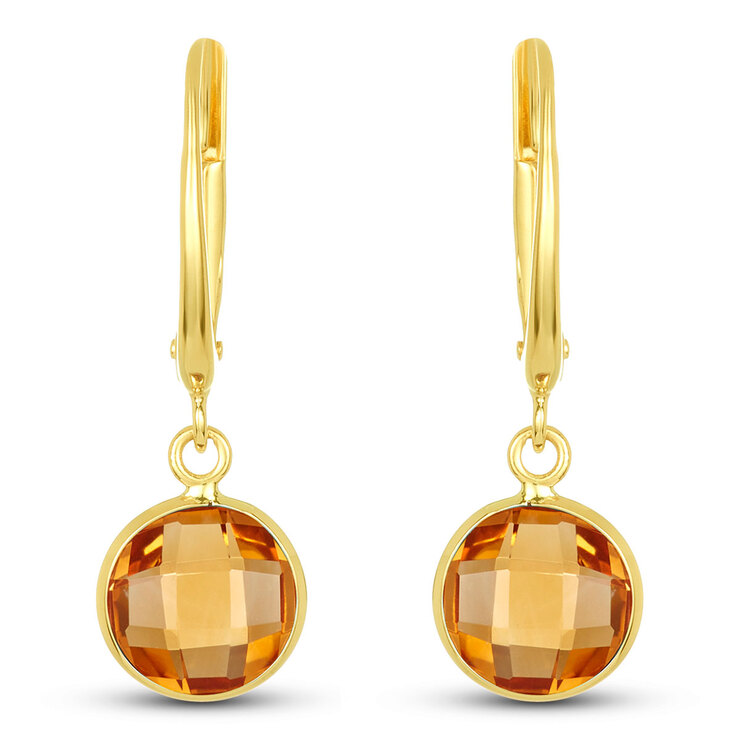 Aretes de Citrino, Oro Amarillo de 14kt — Imagen 2 de 4