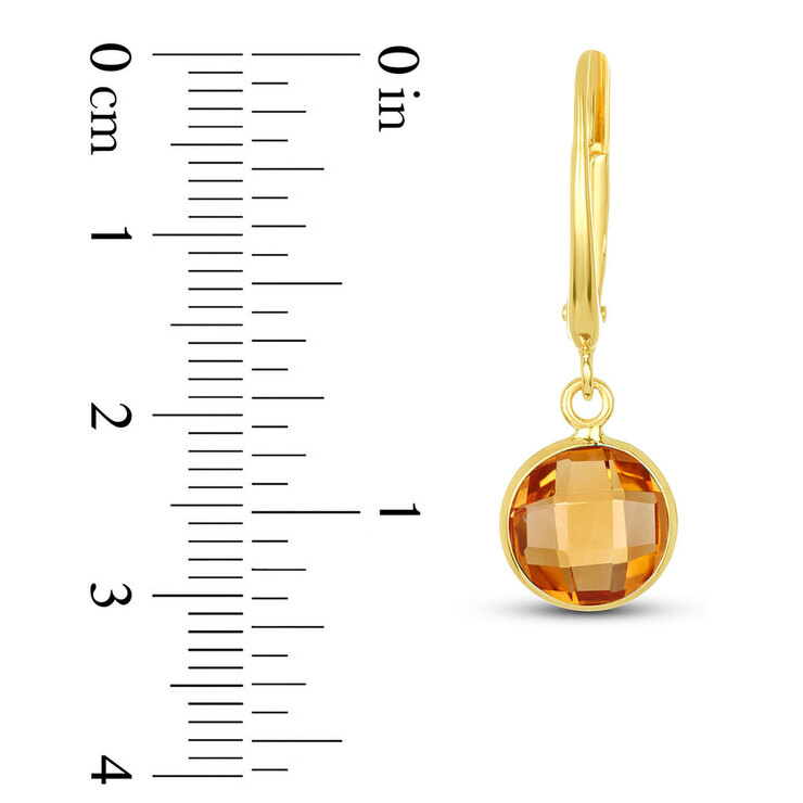 Aretes de Citrino, Oro Amarillo de 14kt — Imagen 4 de 4