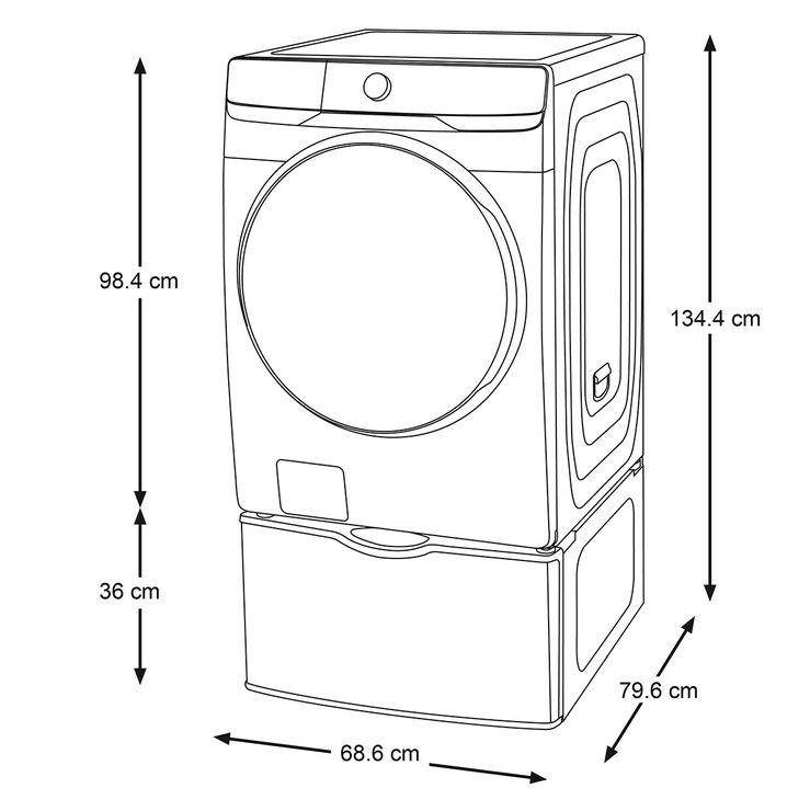Lavasecadora 22Kg / 13Kg con pedestal Samsung — Imagen 2 de 2