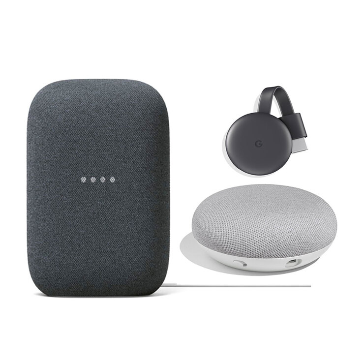 Bundle de Google: Incluye Nest Audio, Google Mini, y Google Chromecast — Imagen 1 de 4