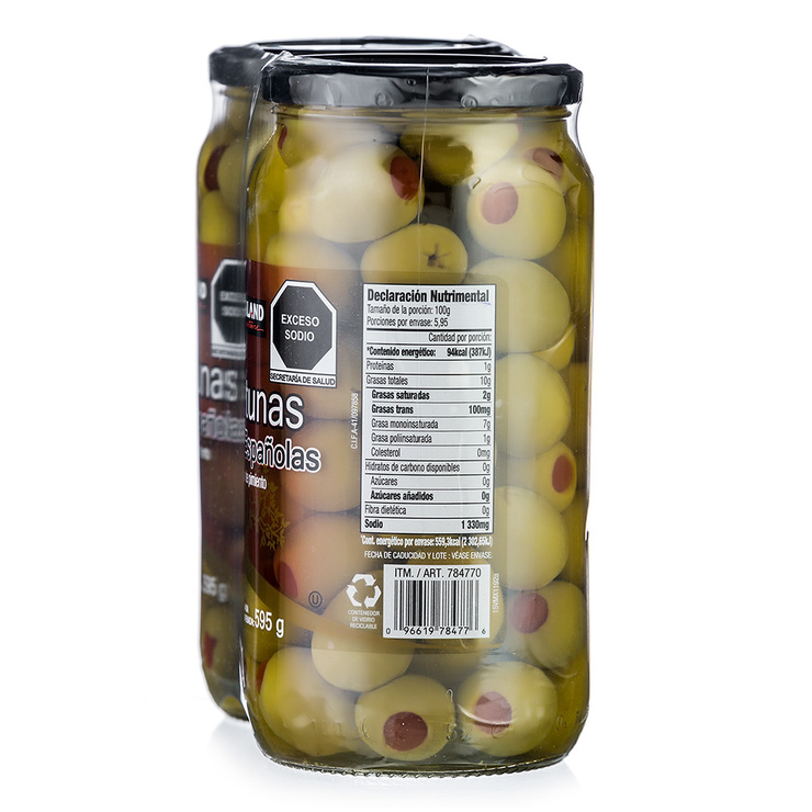 Kirkland Signature Aceitunas Gordal Españolas Rellenas de Pimiento 2  pzas de 595 g — Imagen 3 de 3