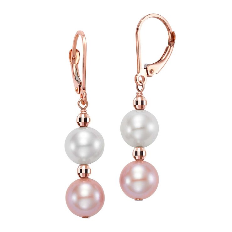 Aretes de Perlas, Oro de 14K — Imagen 1 de 4