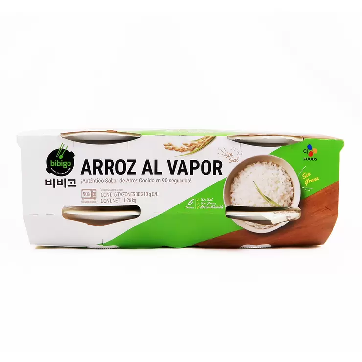 Bibigo Arroz al Vapor Blanco 6 pzas de 210 g — Imagen 1 de 4