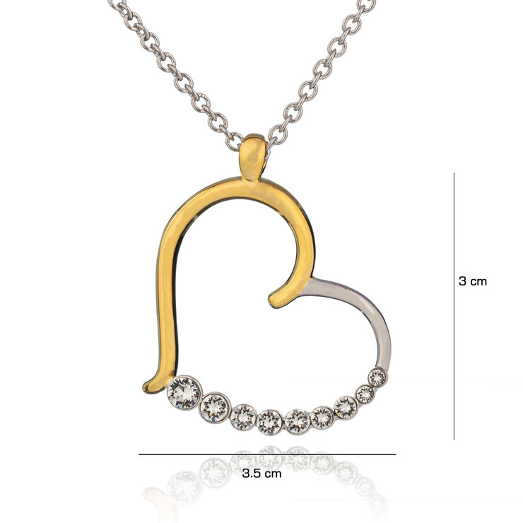 Mayfer,  Juego de Aretes con Collar en Forma de Corazón, con Cristal Austríaco — Imagen 3 de 4