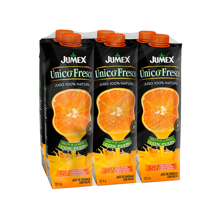 Jumex Único Fresco Jugo de naranja 6 pack 1 Lt   — Imagen 1 de 3