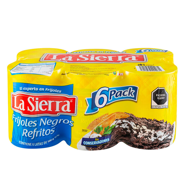 La Sierra Frijoles Refritos Negros 6 pzas de 580 g — Imagen 1 de 3