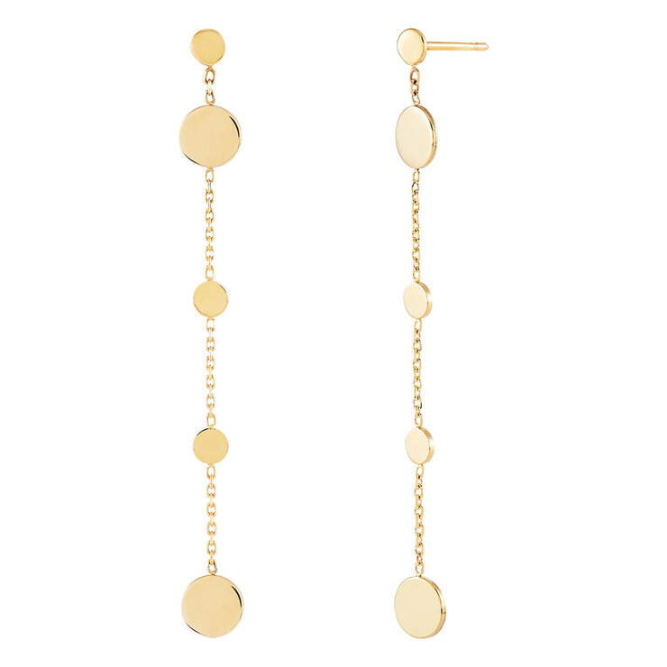 Aretes, Óvalos, Oro Amarillo de 14K — Imagen 1 de 3