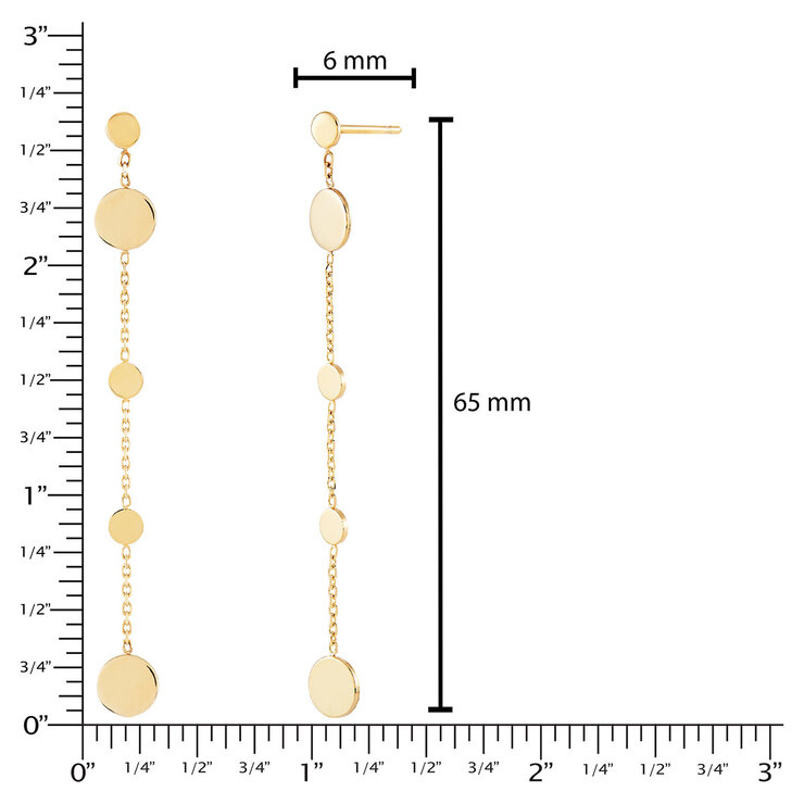 Aretes, Óvalos, Oro Amarillo de 14K — Imagen 2 de 3