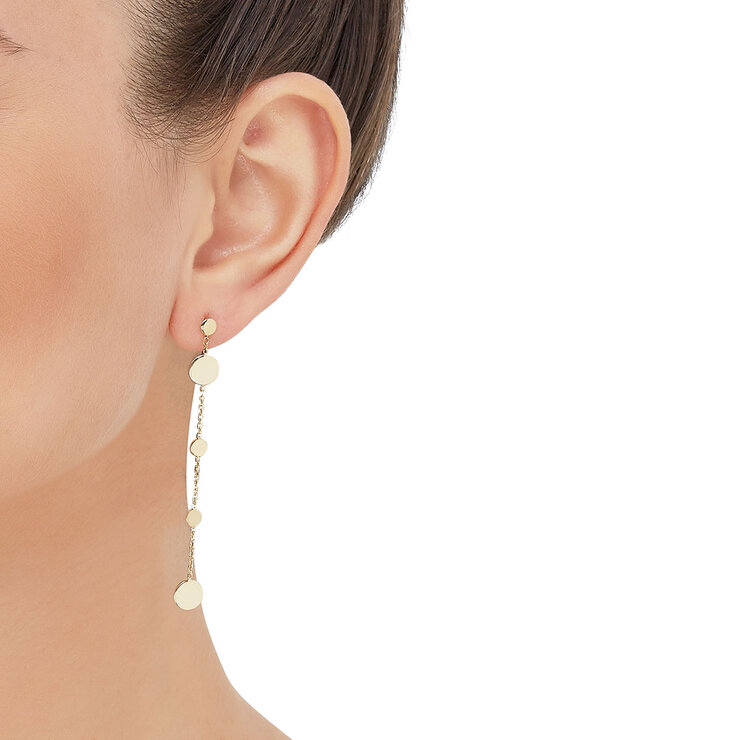 Aretes, Óvalos, Oro Amarillo de 14K — Imagen 3 de 3