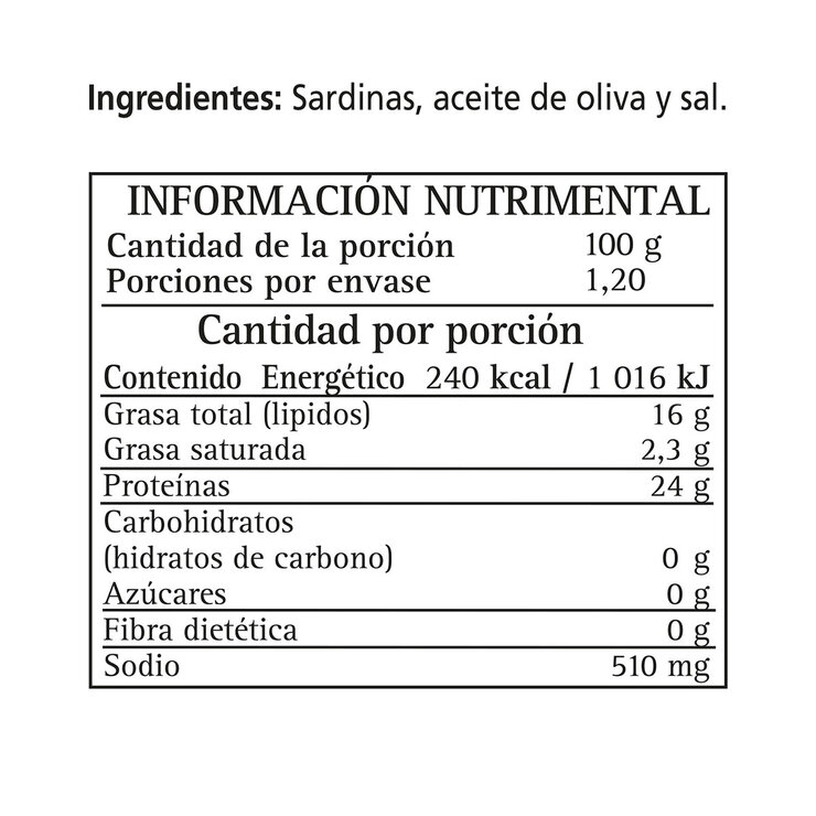 Vigilante Sardinas en Aceite de Oliva 4 pzas de 120 g — Imagen 2 de 3