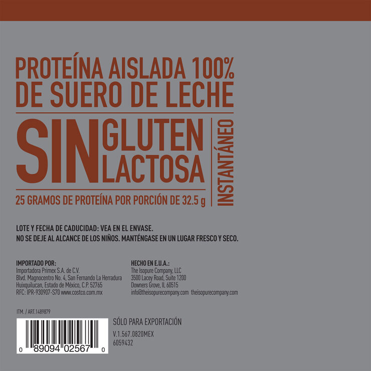 Isopure Proteína en Polvo Sabor Chocolate 2 kg — Imagen 3 de 4