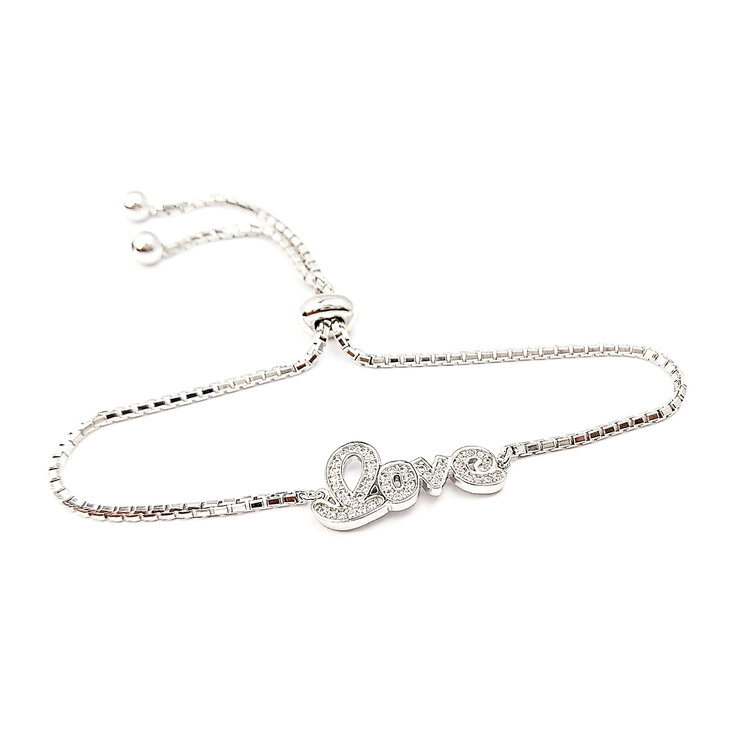 Avonza, Pulsera  Ajustable de Plata .925, con dije "Love" — Imagen 2 de 3