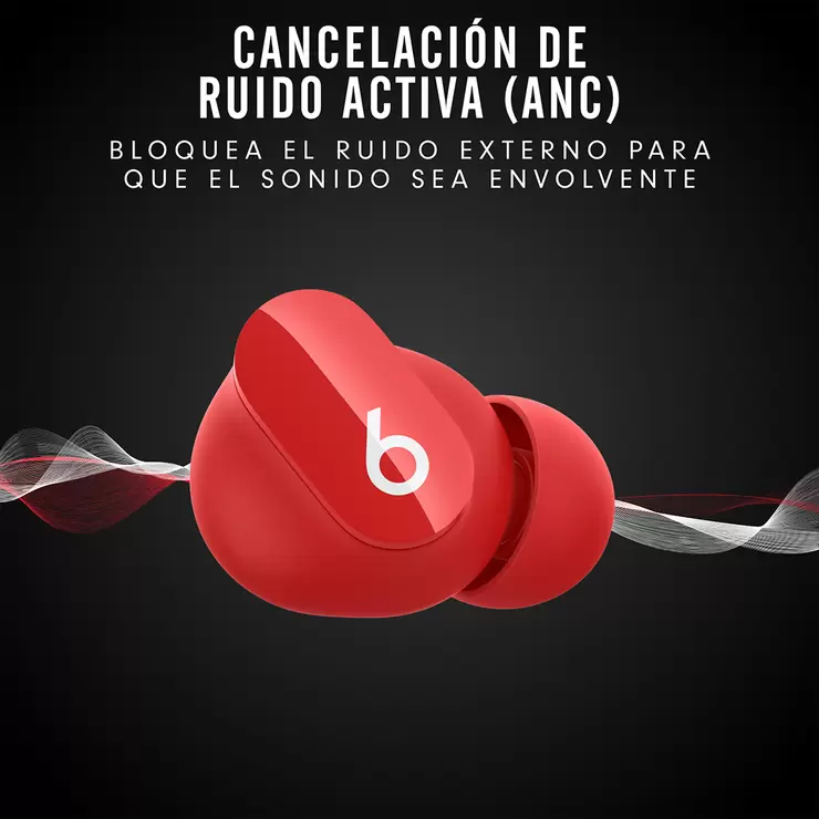 Beats Studio Buds Rojo Audífonos Inalámbricos con Cancelación de Ruido — Imagen 2 de 4