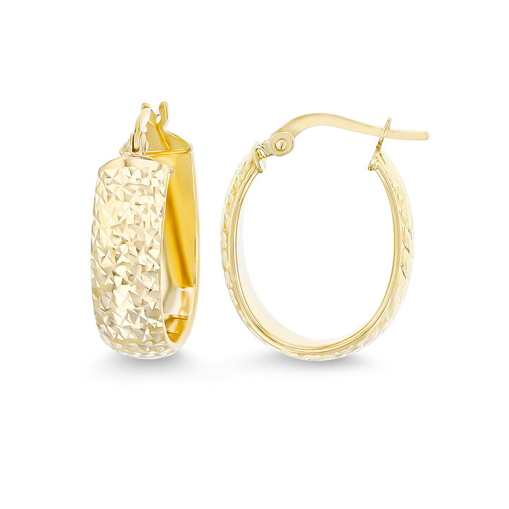 Aretes Texturizados, Oro Amarillo de 14K — Imagen 1 de 4