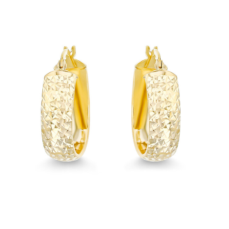 Aretes Texturizados, Oro Amarillo de 14K — Imagen 2 de 4