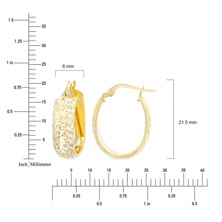 Aretes Texturizados, Oro Amarillo de 14K — Imagen 3 de 4