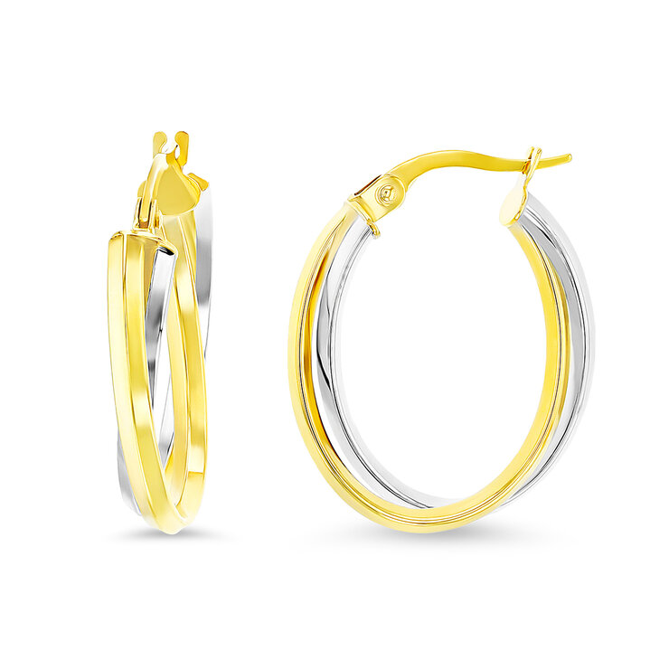 Arracadas, Oro de Dos Tonos 14kt — Imagen 1 de 4