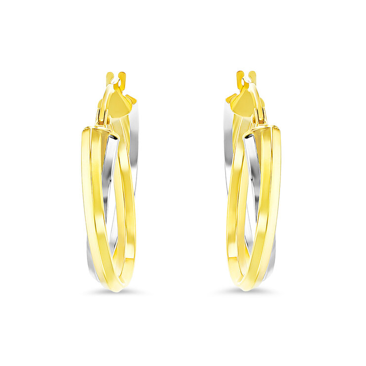 Arracadas, Oro de Dos Tonos 14kt — Imagen 2 de 4